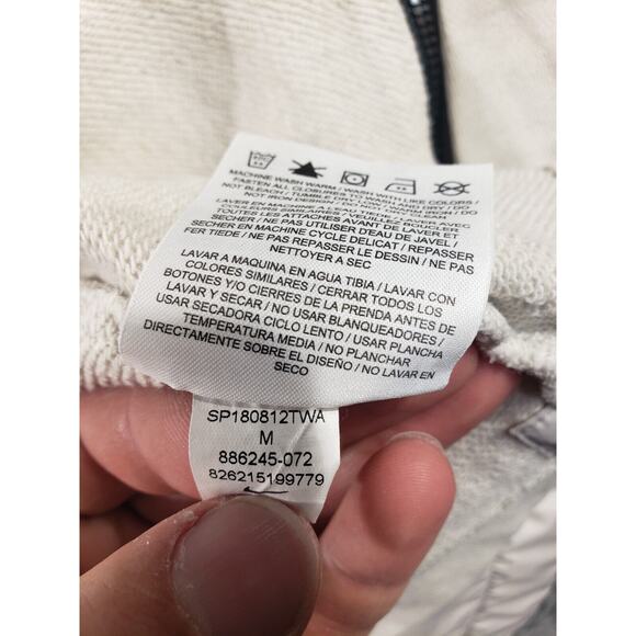 Vintage Nike Jacket Mens Medium Light Bone Gray Full Zip French Terry Sportswear - Picture 10 of 12